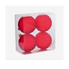 Kit 4 Bolas Natal Vermelhas Lisas Fosca Enfeite para Árvore Decoração Natalina Clássica e Tradicional