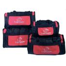 Kit 4 bolsa mala sacola viagem pequena media grande extra grande vermelho