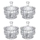 Kit 4 Bomboniere Potiche Baleiro Pote Vidro Brasilia Porta Joias Doces Decoração Redondo