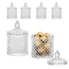 Kit 4 Bomboniere Potiche Baleiro Pote Vidro Porta Joias Decorativo Doces Decoração Redondo 8x8,5cm