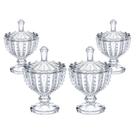 Kit 4 Bomboniere Potiche Baleiro Pote Vidro Porta Joias Decorativo Doces Decoração Redondo
