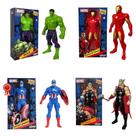 Kit 4 Bonecos Capitão América - Homem De Ferro - Hulk - Thor Marvel Super Heróis Coleção Vingadores