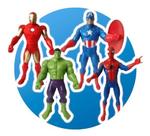Kit 4 Bonecos Marvel Vingadores Hulk Capitão América Homem