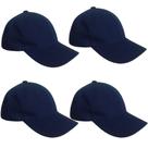 Kit 4 Bonés Chapeu Bombeta Ajustável Liso Aba Curva Azul