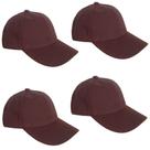 Kit 4 Bonés Chapeu Bombeta Ajustável Liso Aba Curva Marrom