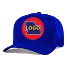 Kit 4 Bonés Personalizados DTF Trucker Redinha Tela Aba Curva Cor:Azul RoyalTamanho:Único