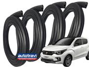 Kit 4 Borracha Porta SUPERBOR com Aba Gol G5 G6 G7 Mobi Agile Montana Saveiro Voyage Dianteira e Traseira