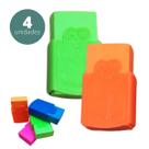 Kit 4 Borrachas Escolar Coloridas com Capa Cores Intensas