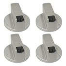 Kit 4 Botão Manípulo Prata Fogão Cooktop Britânia Philco 4B