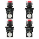 Kit 4 botao pulso plastico iluminado xb2 ew3461 220v vm 1nf