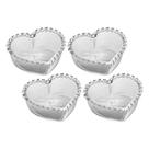 Kit 4 Bowl de Coração Cristal Transparente Mini Tigela Petisqueira Porta Joias 13,5cm Lyor