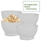 Kit 4 Bowl Tigela Vasilha Para Condimentos Cozinha Le Chefe Branca 23,5X14,5