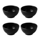 Kit 4 Bowls Cerâmica Preta 500ml Cozinha Moderna Sopa Cereal