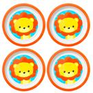 Kit 4 Bowls de Leão Pratinho Infantil para Alimentação 300ml Bebês e Papinha Buba