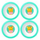 Kit 4 Bowls Girafinha Pratinho Infantil p/ Alimentação 300ml Bebês e Papinha Buba