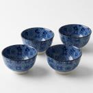 Kit 4 Bowls Tigelas Cumbucas Cerâmica Minimalista Sobremesas 12cm Azul Mandala 300ml Kit 4 Bowls Tigelas Cumbucas Cerâmica Minimalista Sobremesas 12cm Azul Mandala 300ml