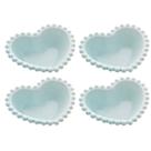 Kit 4 Bowls Tigelas De Cerâmica Com Formato Coração E Borda Pearl Cumbuca Para Servir Petiscos Sobremesas Sopa Caldos Jantar Romântico Presente