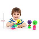 Kit 4 Brinquedos Saltadores Emoji Mola de Pressão Boneco Maluco Kids Desenvolvimento Motor Rápido