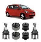 Kit 4 Bucha + 2 Pivô Suspensão Dianteira Fit 2003 2004 2005