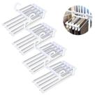Kit 4 Cabide Dobrável Multifuncional Roupa Calça Inox 5 Divisórias