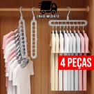 Kit 4 Cabide Magico Organizador Dobrável 9 Divisórias Multiuso 360º