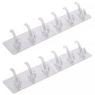 Kit 4 Cabides Adesivo Transparente com 3 Ganchos p/ Parede