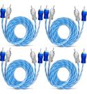 Kit 4 Cabo RCA 1 Metro Dupla Blindagem Injetado Azul 4mm Blindado Tech One Kit 4 Cabo RCA 1 Metro Dupla Blindagem Injetado Azul 4mm Blindado Tech One
