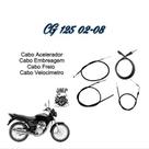 Kit 4 Cabos CG 125 2002 a 2008 Completo Acelerador Embreagem Velocímetro Freio Alta Resistência