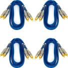 Kit 4 Cabos Rca 1 Metro Tech One Blindado Cobre Azul