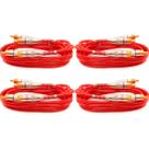 Kit 4 Cabos Rca 1 Metro Tech One Blindado Vermelho