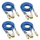 Kit 4 Cabos Rca De 1 Metro Techone Blindado Azul Macho Kit 4 Cabos Rca De 1 Metro Techone Blindado Azul Macho