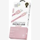 Kit 4 Cabos Rosas Micro Usb Em Tecido Canvas ELG Cnv510pkt