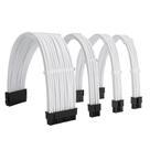 Kit 4 Cabos Sleeved Branco Extensor Fonte Atx Eps Pci-e