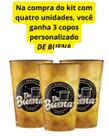 Kit 4 Cachaças DEBUENA Mel Limão Honey & Lemon 700 ml + 3 Copos