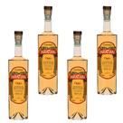 Kit 4 Cachaças Paratiana Ouro 700 ml Artesanal Antiga Envelhecida Alambique Premium Gourmet Reserva