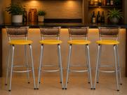 Kit 4 Cadeira Banquetas Para Cozinha Americana Banco Balcão Bar Area Gourmet Lazer Bares Itagold