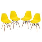 Kit 4 Cadeira Charles Eames Assento Amarelo Kit 4 Cadeira Charles Eames Assento Amarelo