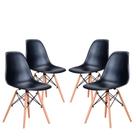 Kit 4 Cadeira Charles Eames Assento Preto