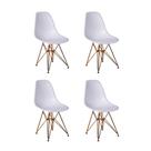 kit 4 Cadeira Charles Eames Ferro Cobre Assento Branco