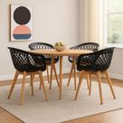 Kit 4 Cadeira de jantar Empório Tiffany Web Pé Wood