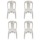 Kit 4 Cadeira de Plástico Léo Coqueirinho Gress Sem Braço Bistrô Para Jardim, Eventos, Buffet Capacidade Até 120KG