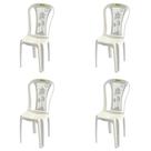 Kit 4 Cadeira de Plástico Marina Coqueirinho Topplast Sem Braço Bistrô Para Jardim, Eventos, Buffet Capacidade Até 120KG
