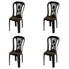 Kit 4 Cadeira de Plástico Marina Coqueirinho Topplast Sem Braço Bistrô Para Jardim, Eventos, Buffet Capacidade Até 120KG