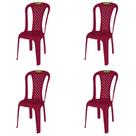 Kit 4 Cadeira de Plástico Valentina Topplast Sem Braço Bistrô Para Jardim, Eventos, Buffet Capacidade Até 120KG