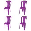 Kit 4 Cadeira de Plástico Valentina Topplast Sem Braço Bistrô Para Jardim, Eventos, Buffet Capacidade Até 120KG