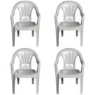 Kit 4 Cadeira de Plástico Venezia Poltrona Italiana Com Braços Para Jardim, Eventos, Buffet, Bistrô Capacidade Até 120KG