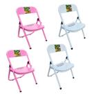 Kit 4 Cadeira Infantil Dobrável Em Aço Resistente Até 40 Kg Ideal P/ Crianças Cores Estampas Divertidas Não Risca Chão Kit 4 Cadeira Infantil Dobrável Em Aço Resistente Até 40 Kg Ideal P/ Crianças Cores Estampas Divertidas Não Risca Chão