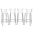 Kit 4 Cadeira Para Balcão Ilha Bistrô Banqueta 60cm Flórida Prata Bar Cozinha Área Gourmet Churrasqueira Edicula