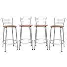 Kit 4 Cadeira Para Balcão Ilha Bistrô Banqueta 60cm Flórida Prata Bar Cozinha Área Gourmet Churrasqueira Edicula