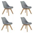 Kit 4 Cadeira para Mesa de Jantar Sala Cozinha Design Escrivaninha Saarinen Cinza